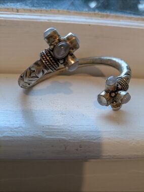 Unbranded Silver-Tone Moonstone Cuff Bracelet